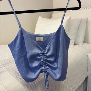 Aritzia Wilfred Satin Cropped Tank Top